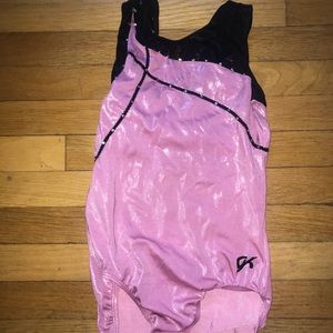 Sparkly pink gymnastics leotard